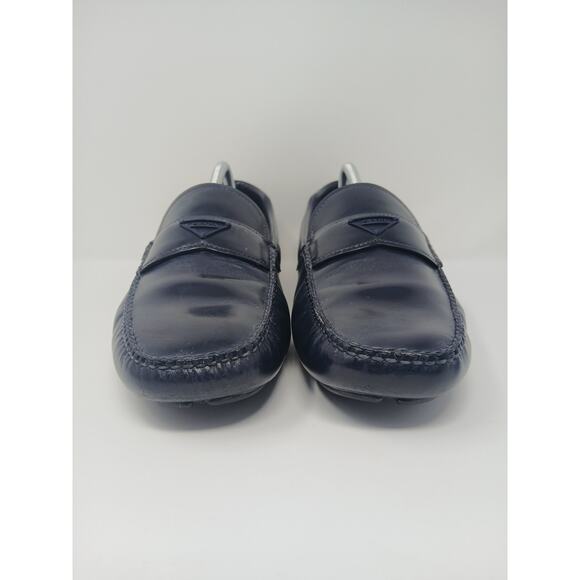 PRADA Leather Loafer Slip On Luxury Shoes Blue Men's Size US 9.5 Toro 2DD127 - Picture 4 of 16